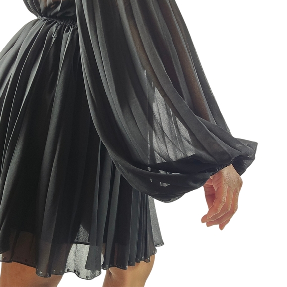 Zara Pleated Bell Sleeve Bloggers Fave Mini Dress - Picture 9 of 16
